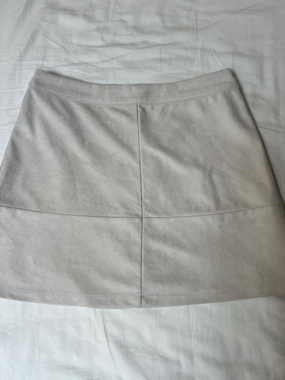 Lulu's Cream Suede Mini Skirt